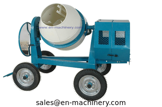China Mini Cement Mixer Rated Overload Concrete Mixer for Cast Iron CogWheel and Rubber Wheels supplier